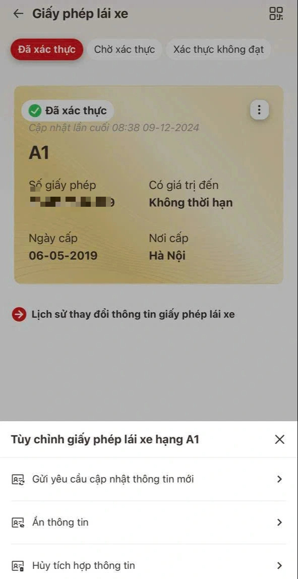 Vì sao nhiều người không cập nhật được thời hạn bằng lái xe mới đổi lên VNeID? - Ảnh 2.