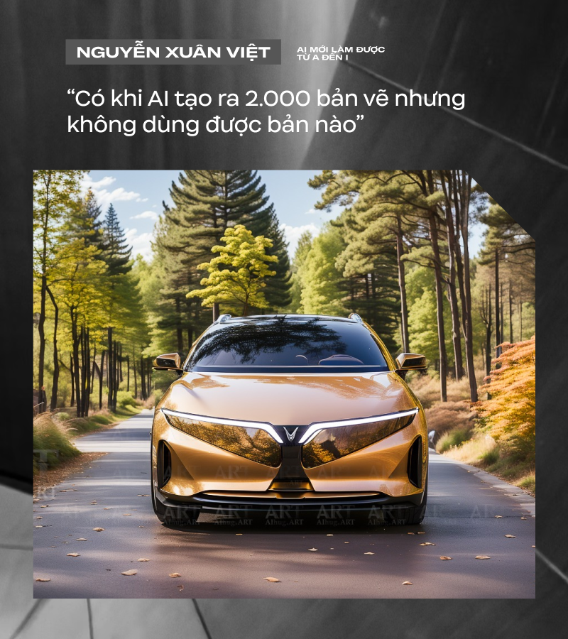 Nhiếp ảnh gia Việt nổi tiếng với concept VinFast: 'AI mới chỉ hỗ trợ thiết kế ô tô'- Ảnh 12.
