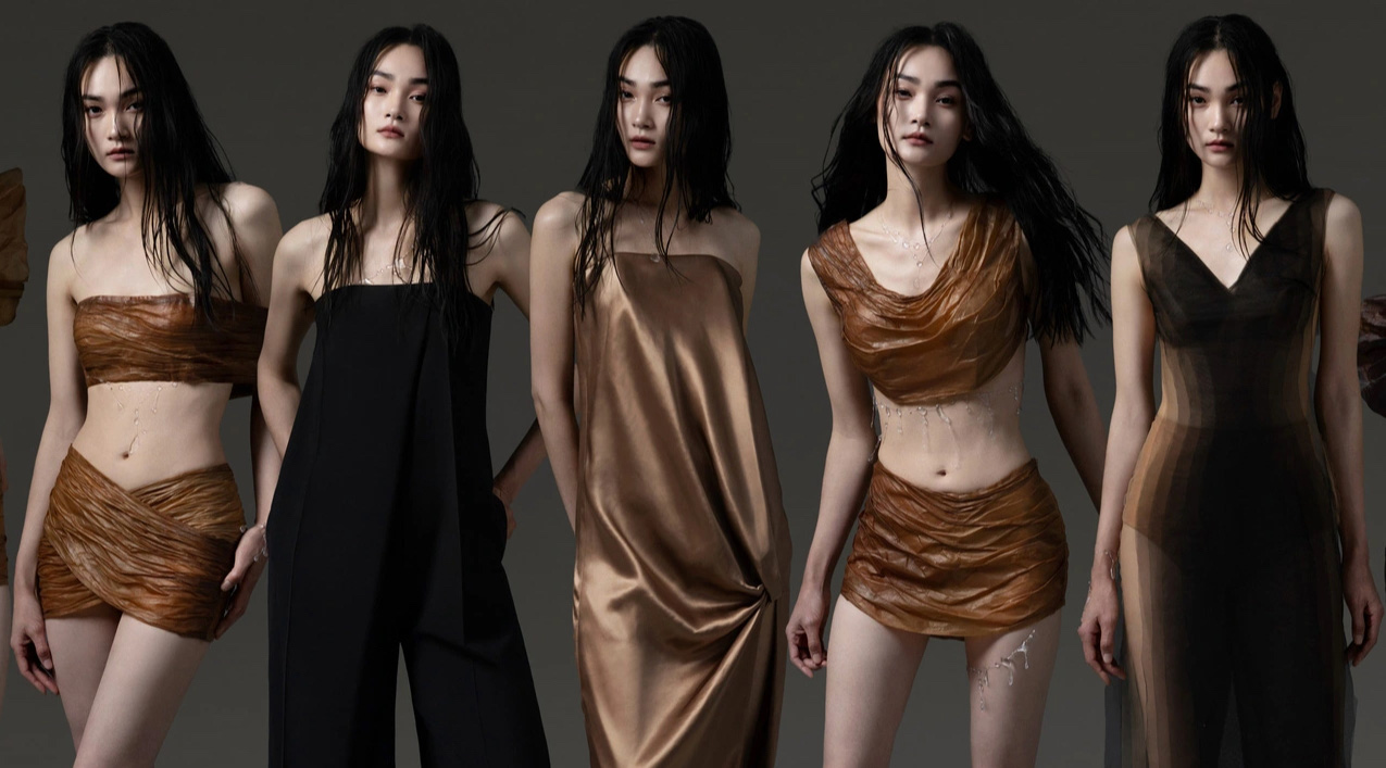 Tran Hung membawa koleksi yang diperbuat daripada cuka ke Minggu Fesyen London - Foto 1. Những thiết kế mới nhất của Trần Hùng bằng chất liệu làm ra từ con giấm - Ảnh: NVCC