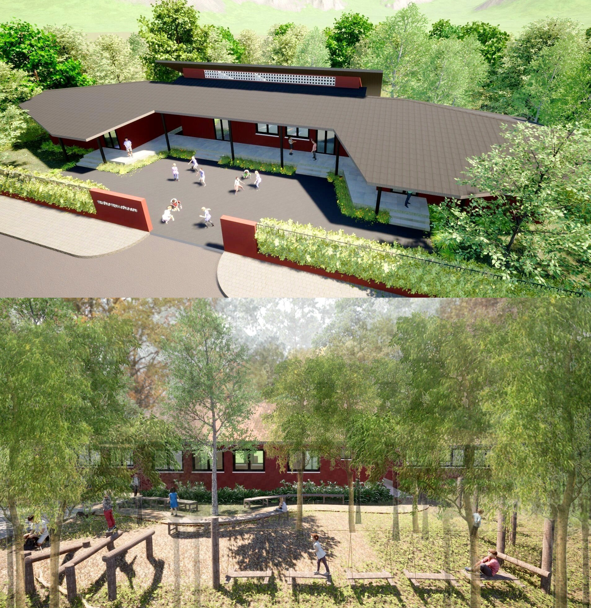 Perspektiv av Trinh Cong Son-skolan i Nam Dong-distriktet - Foto: Phối cảnh trường Trịnh Công Sơn ở huyện Nam Đông - Ảnh: NGUYỄN GIA PHONG