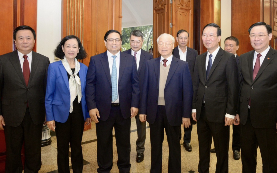 Ông Nguyễn Văn Nên làm trưởng Tiểu ban Văn kiện Đại hội đại biểu Đảng bộ TP.HCM lần thứ XII- Ảnh 2. Tổng bí thư chủ trì phiên họp thứ nhất tiểu ban văn kiện Đại hội XIV của Đảng