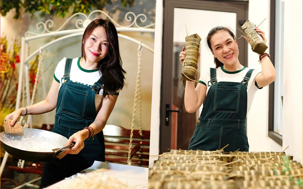 'TikToker mới nổi' Mỹ Tâm đu trend Hieuthuhai và cái kết- Ảnh 3. Mỹ Tâm tự tay gói bánh, làm mứt Tết, tự khẳng định một điều về bản thân