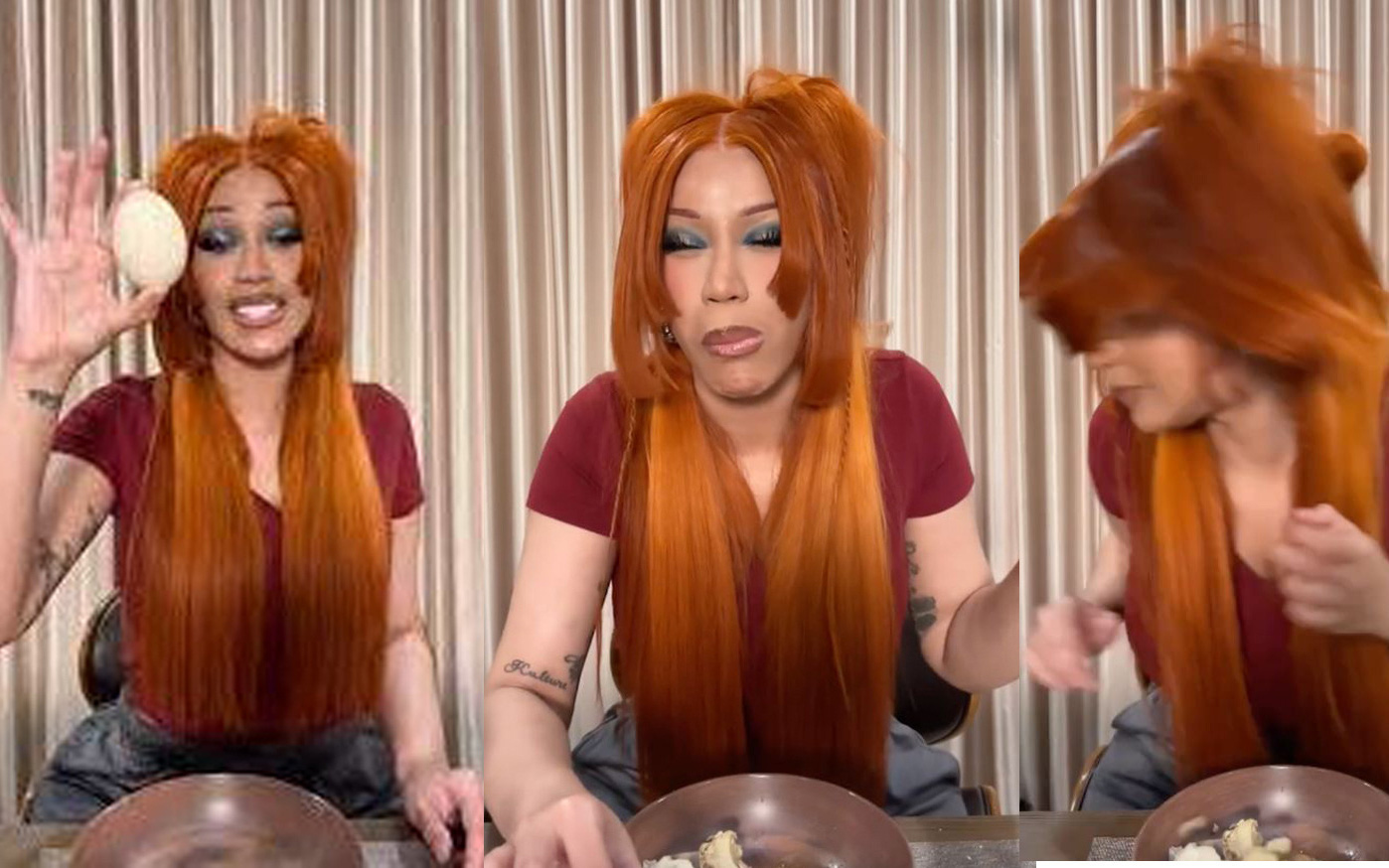 "Cây hài nhân dân" Cardi B lần đầu ăn trứng vịt lộn