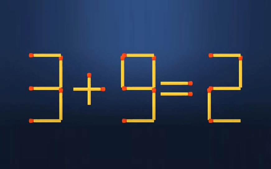 Thử tài IQ: Di chuyển một que diêm để 2+3=7 thành phép tính đúng- Ảnh 8. Thử tài IQ: Di chuyển một que diêm để 3+9=2 thành phép tính đúng