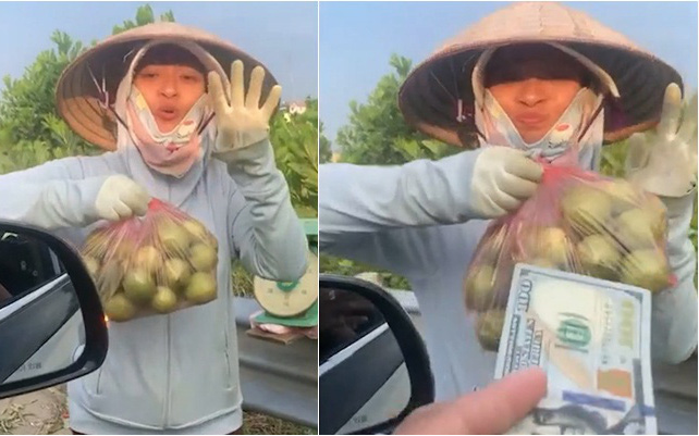 Người phụ nữ bán ổi từ chối 100 đô vì "không biết xài tiền này"