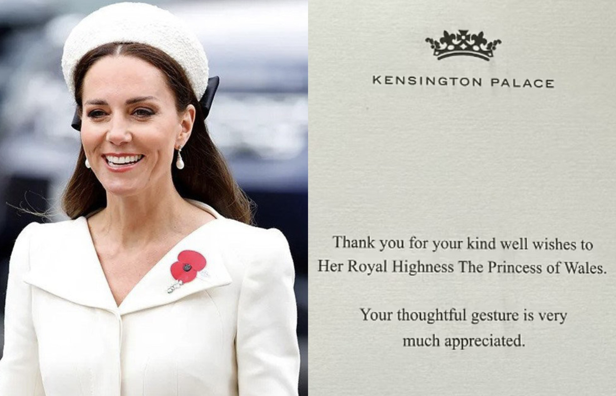 ウェールズ王女のファンへの感謝の手紙 – 写真: Daily Mail プリンセス・オブ・ウェールズファンへの感謝の手紙