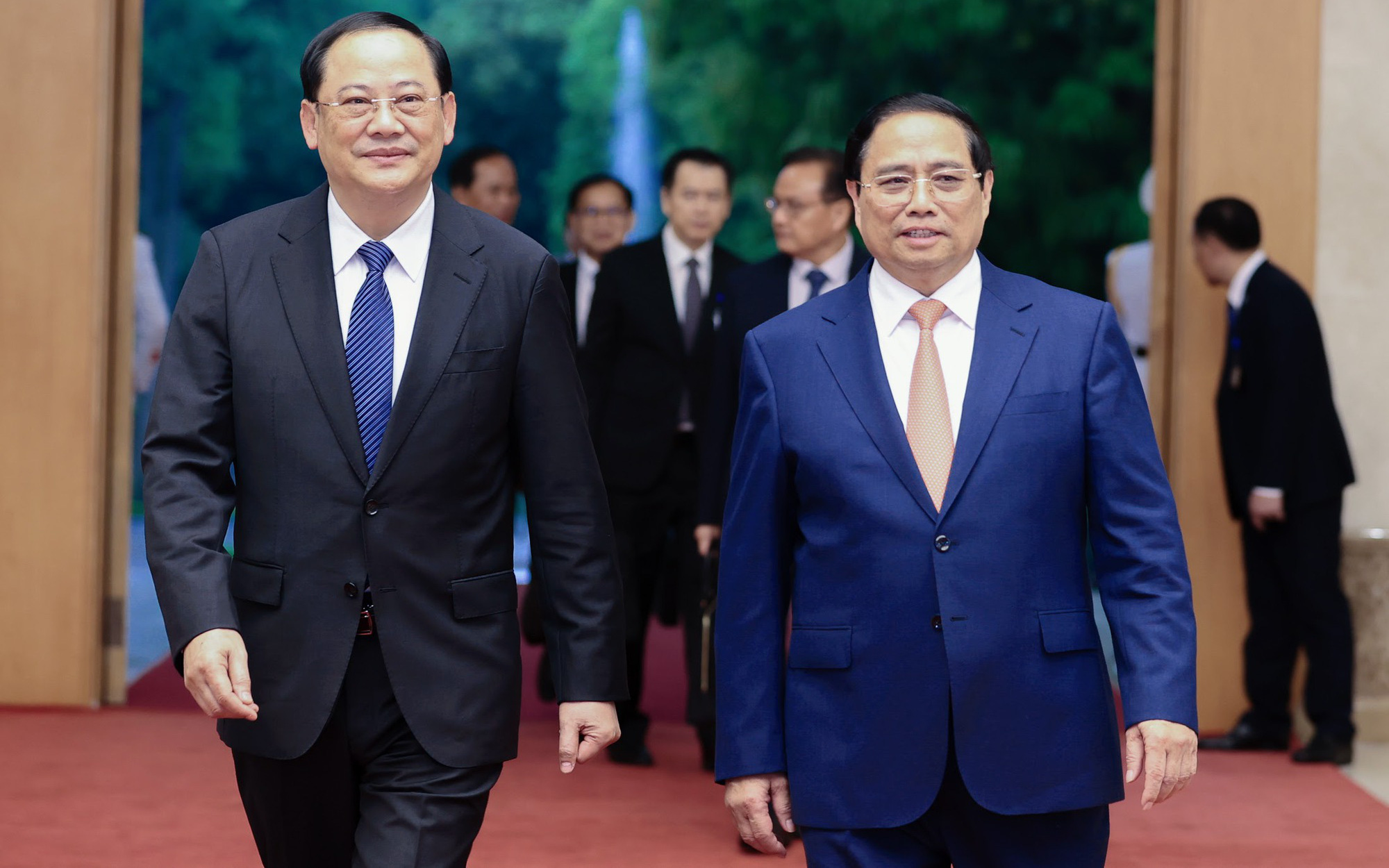 Thủ tướng: Quy hoạch Ninh Thuận trong mối liên kết chặt chẽ với vùng Nam Trung Bộ- Ảnh 2. Diễn đàn Tương lai ASEAN 2024: Thủ tướng Phạm Minh Chính gặp, làm việc với Thủ tướng Lào