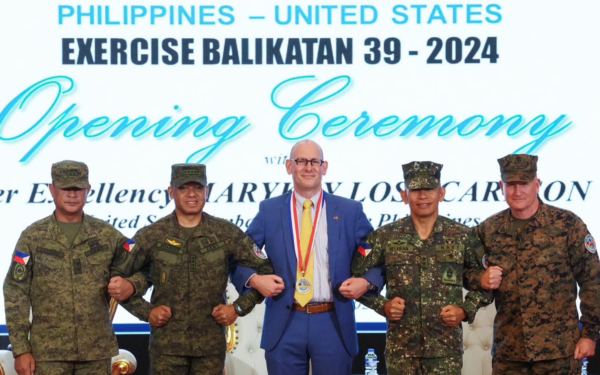 Mỹ đưa bệ phóng tên lửa Tomahawk tới Philippines, Trung Quốc phản đối- Ảnh 2. Mỹ, Philippines tập trận có quân Pháp và Úc: Một liên minh quân sự mới ở Biển Đông?