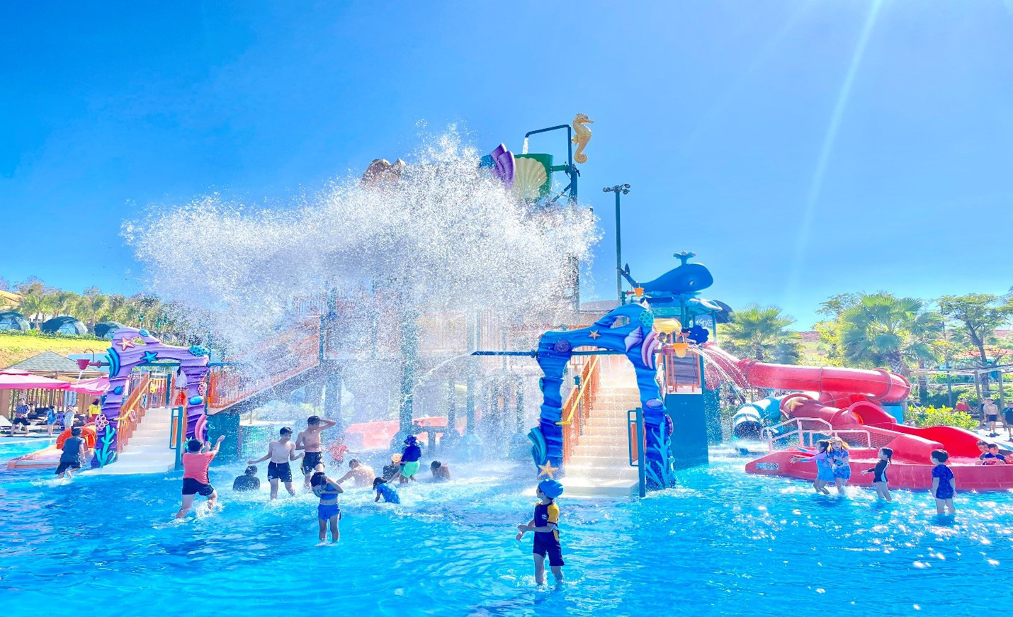 Du khách hào hứng với Carnival Novaworld Phan Thiet- Ảnh 4. Los visitantes conquistan el Parque Acuático Wonderland. El agua fresca y una serie de emocionantes juegos, desde suaves hasta emocionantes, inspirados en la exploración del océano, fascinan a visitantes de todos los tamaños.