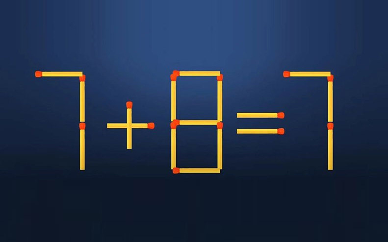 Thử tài IQ: Di chuyển một que diêm để 7+8=7 thành phép tính đúng