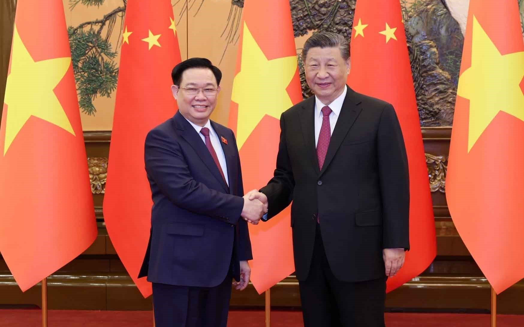 Chủ tịch Quốc hội Vương Đình Huệ hội kiến Chủ tịch Chính hiệp Trung Quốc Vương Hộ Ninh- Ảnh 4. Chủ tịch Quốc hội Vương Đình Huệ hội kiến Tổng bí thư, Chủ tịch nước Trung Quốc Tập Cận Bình