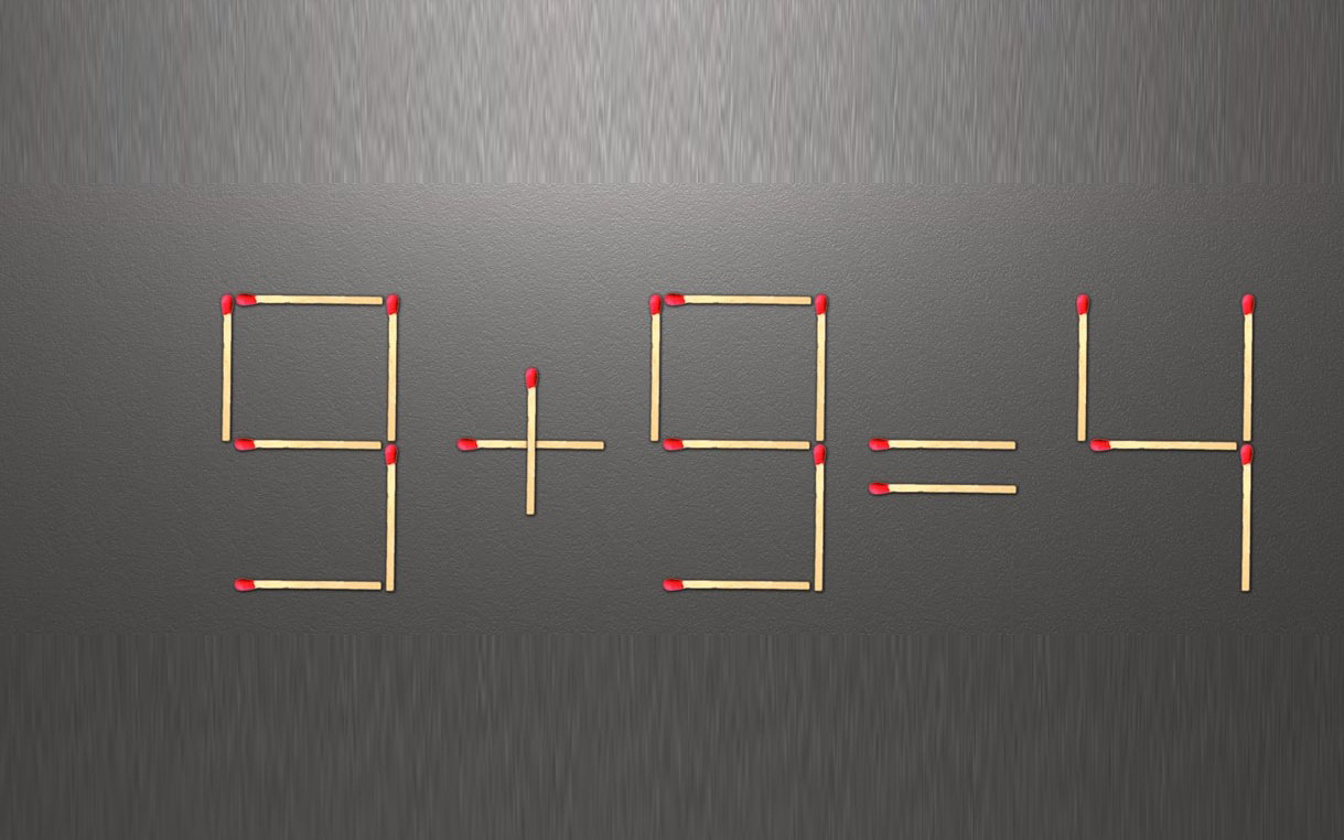 Thử tài IQ: Di chuyển một que diêm để 6+8=3 thành phép tính đúng- Ảnh 8. Thử tài IQ: Di chuyển một que diêm để 9+9=4 thành phép tính đúng