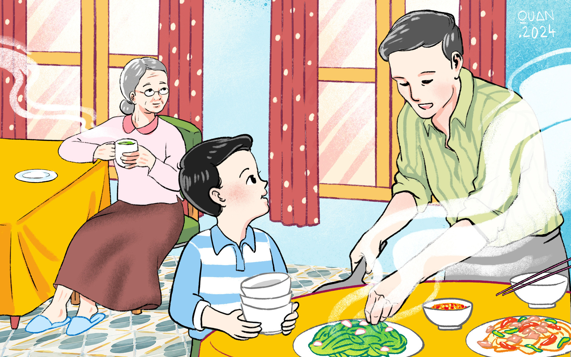 Xe đẩy yêu thương giảm bớt nhọc nhằn ở bệnh viện nhi tuyến cuối miền Trung- Ảnh 2. Mẹ là bến yêu thương