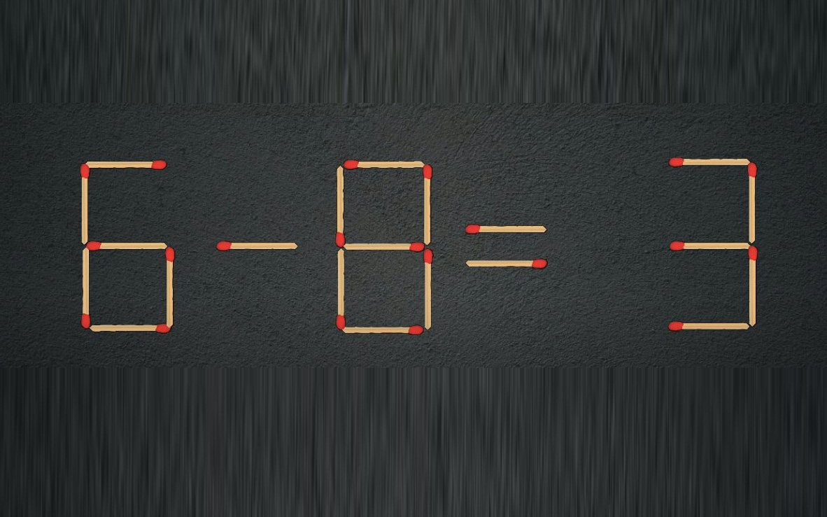 Thử tài IQ: Di chuyển một que diêm để 6-8=3 thành phép tính đúng