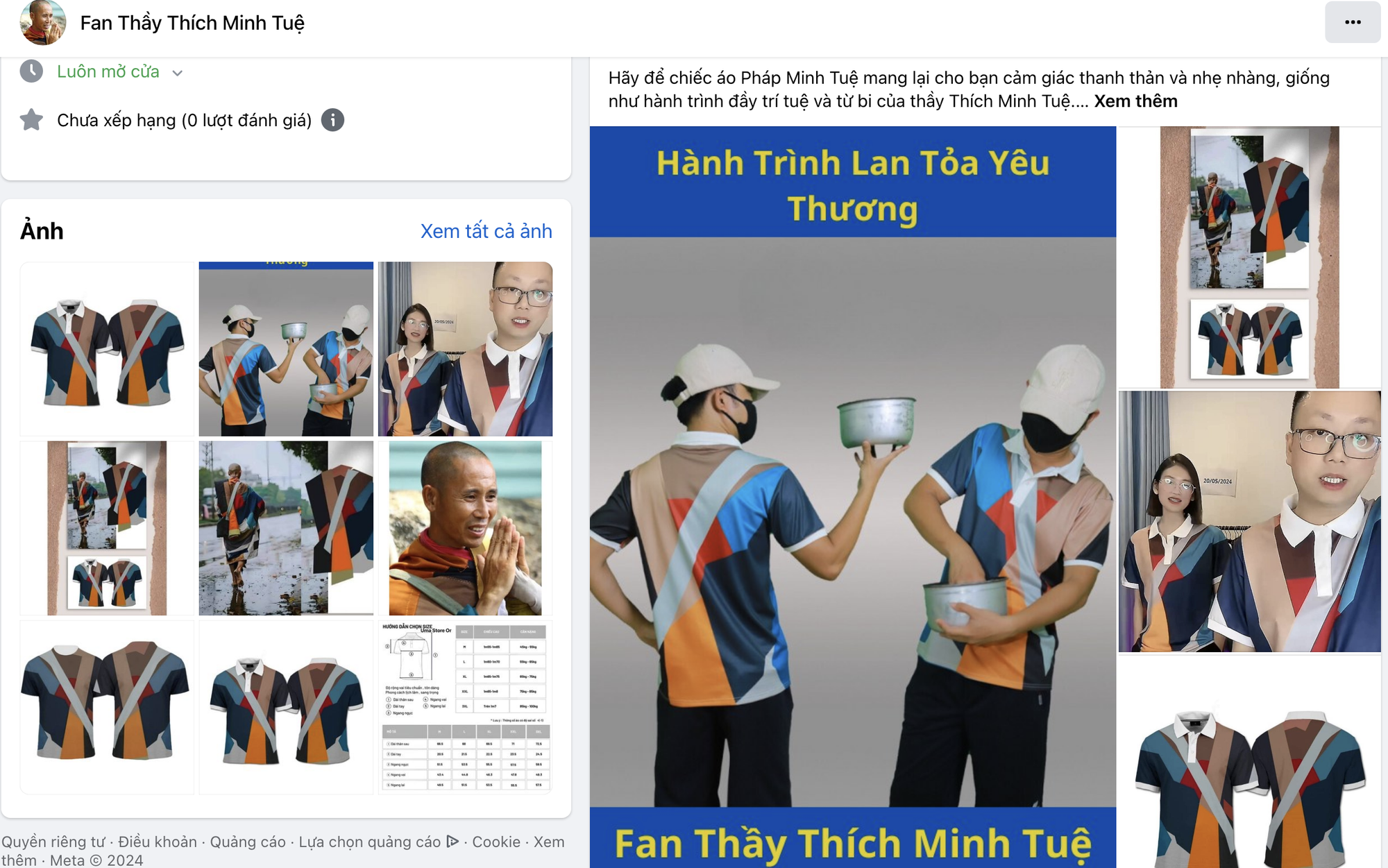 Các shop thời trang đua nhau tung các sản phẩm áo thun lấy cảm hứng từ phong cách thầy Thích Minh Tuệ - Ảnh chụp màn hình