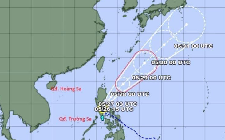 Chiều tối nay nơi nào ở TP.HCM có thể mưa dông?- Ảnh 4. Áp thấp nhiệt đới ngoài khơi Philippines mạnh thành bão Ewiniar