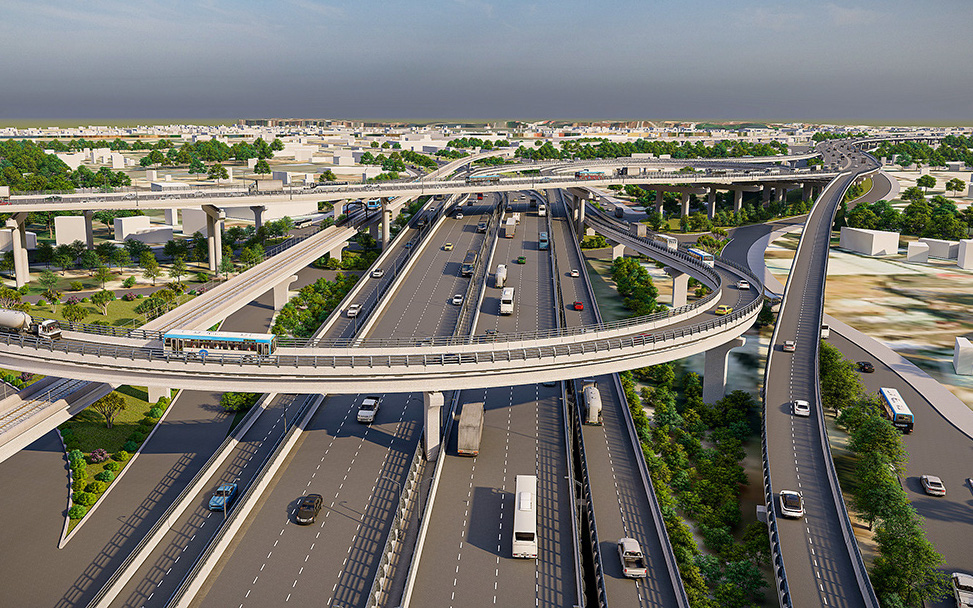 Nâng cấp 15,3km đường Mỹ Phước - Tân Vạn để kịp đồng bộ vành đai 3 TP.HCM- Ảnh 4. Toàn cảnh mặt bằng xây nút giao Tân Vạn đồ sộ nhất vành đai 3 TP.HCM