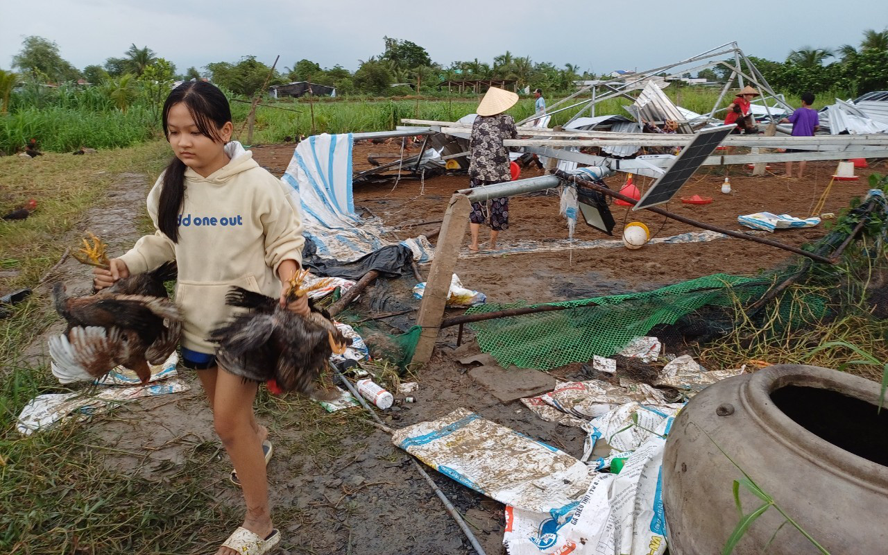 Mưa lớn làm sập, tốc mái 78 căn nhà tại Tiền Giang- Ảnh 5. Dông lốc, mưa đá quét ban trưa ở Tiền Giang, thiệt hại tiền tỉ