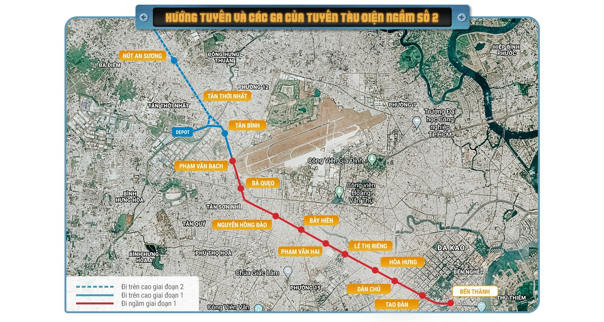 Đồ họa tuyến metro số 2 (Bến Thành - Tham Lương)