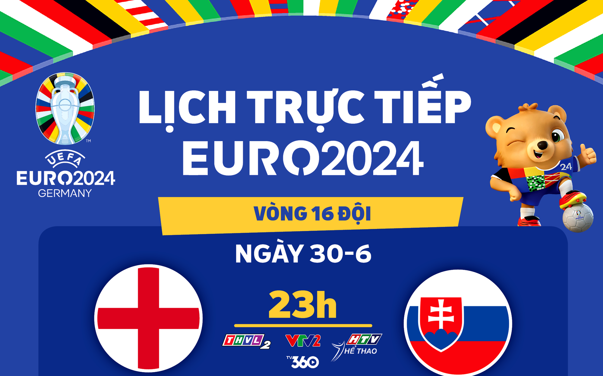 Lịch trực tiếp Euro 2024: Anh đấu Slovakia, Tây Ban Nha gặp Georgia
