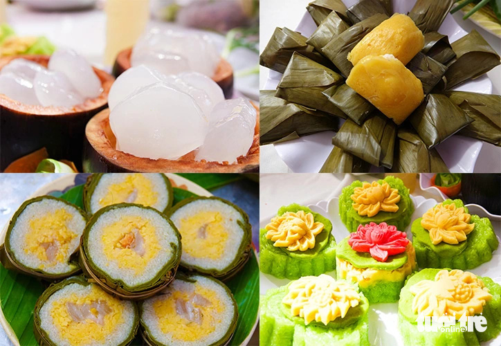 Đầy đủ các loại bánh của người dân Nam Bộ hội tụ về TP Hà Tiên để phục vụ khách du lịch - Ảnh: CHÍ CÔNG