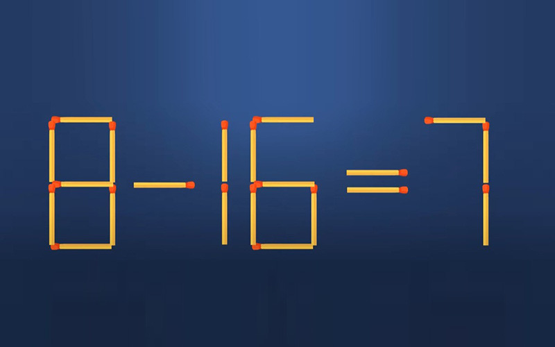 Thử tài IQ: Di chuyển một que diêm để 8-16=7 thành phép tính đúng