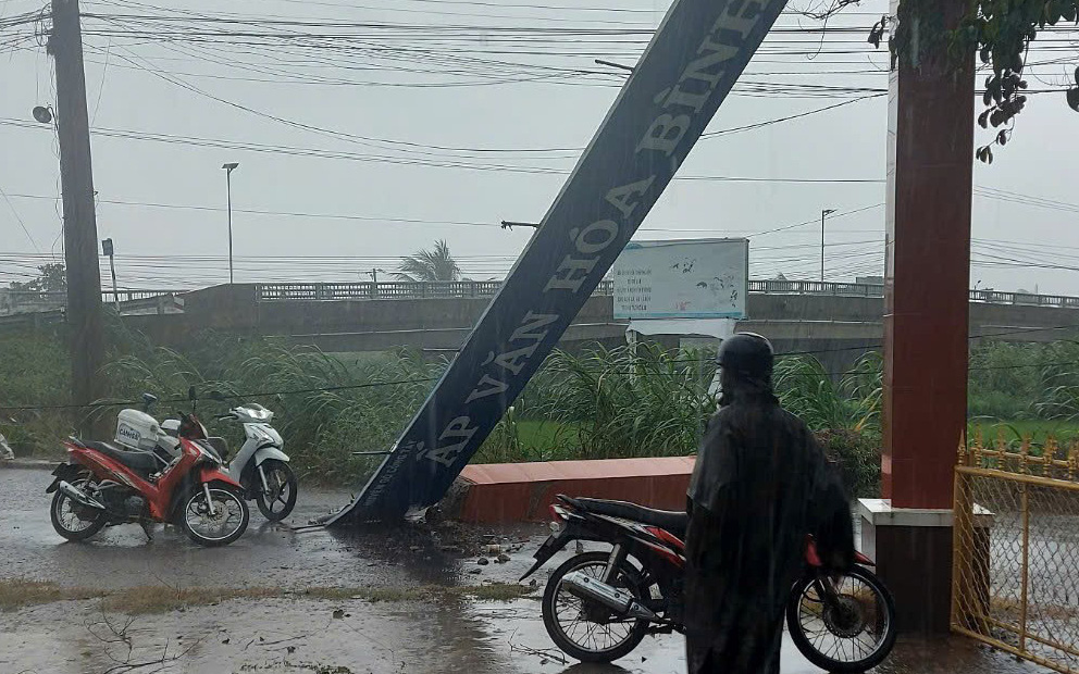 Đồng Tháp: Mưa làm tốc mái 17 căn nhà, gãy 2 trụ điện trên quốc lộ 54- Ảnh 4. Mưa lớn làm sập, tốc mái 78 căn nhà tại Tiền Giang