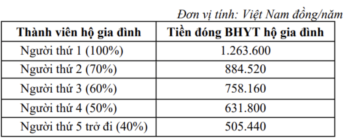 Mức đóng bảo hiểm y tế hộ gia đình - Ảnh: PHẠM CHÍNH