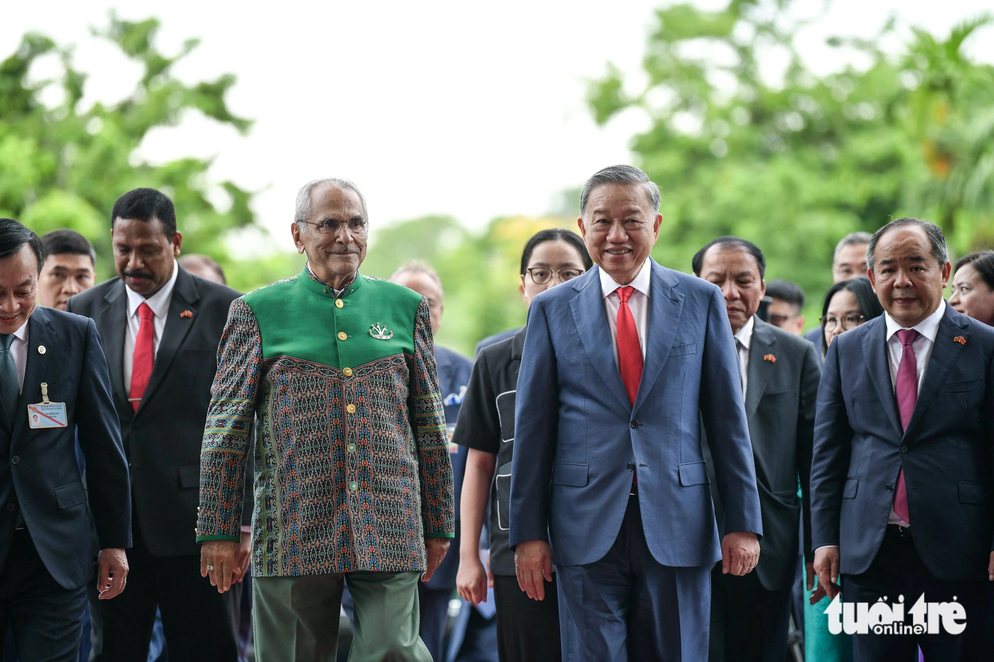 Chủ tịch nước Tô Lâm và Tổng thống Timor-Leste José Ramos-Horta cùng đến Bảo tàng Hồ Chí Minh chiều 1-8 - Ảnh: NAM TRẦN