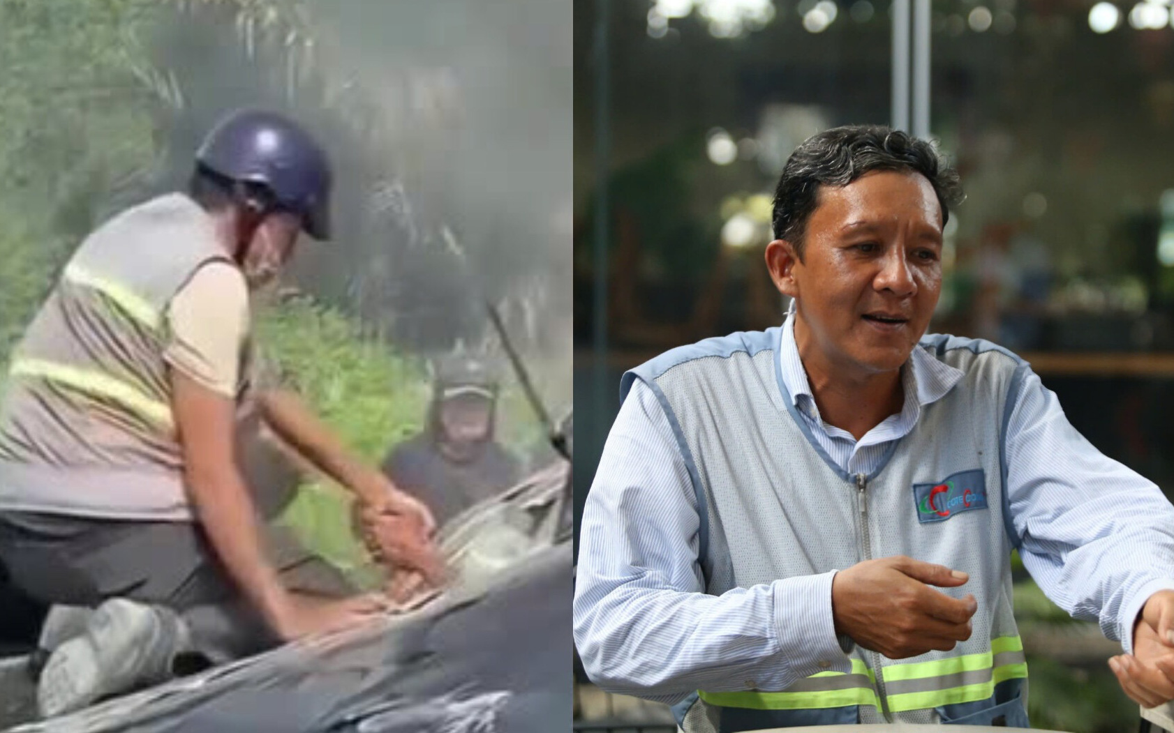 Vụ tông xe liên hoàn ở cầu Phú Mỹ: Xe tải gây tai nạn vi phạm tải trọng- Ảnh 2. 'Người hùng' kéo tay cứu tài xế trên cầu Phú Mỹ: 'Lúc đó lửa đã bén tới lưng'