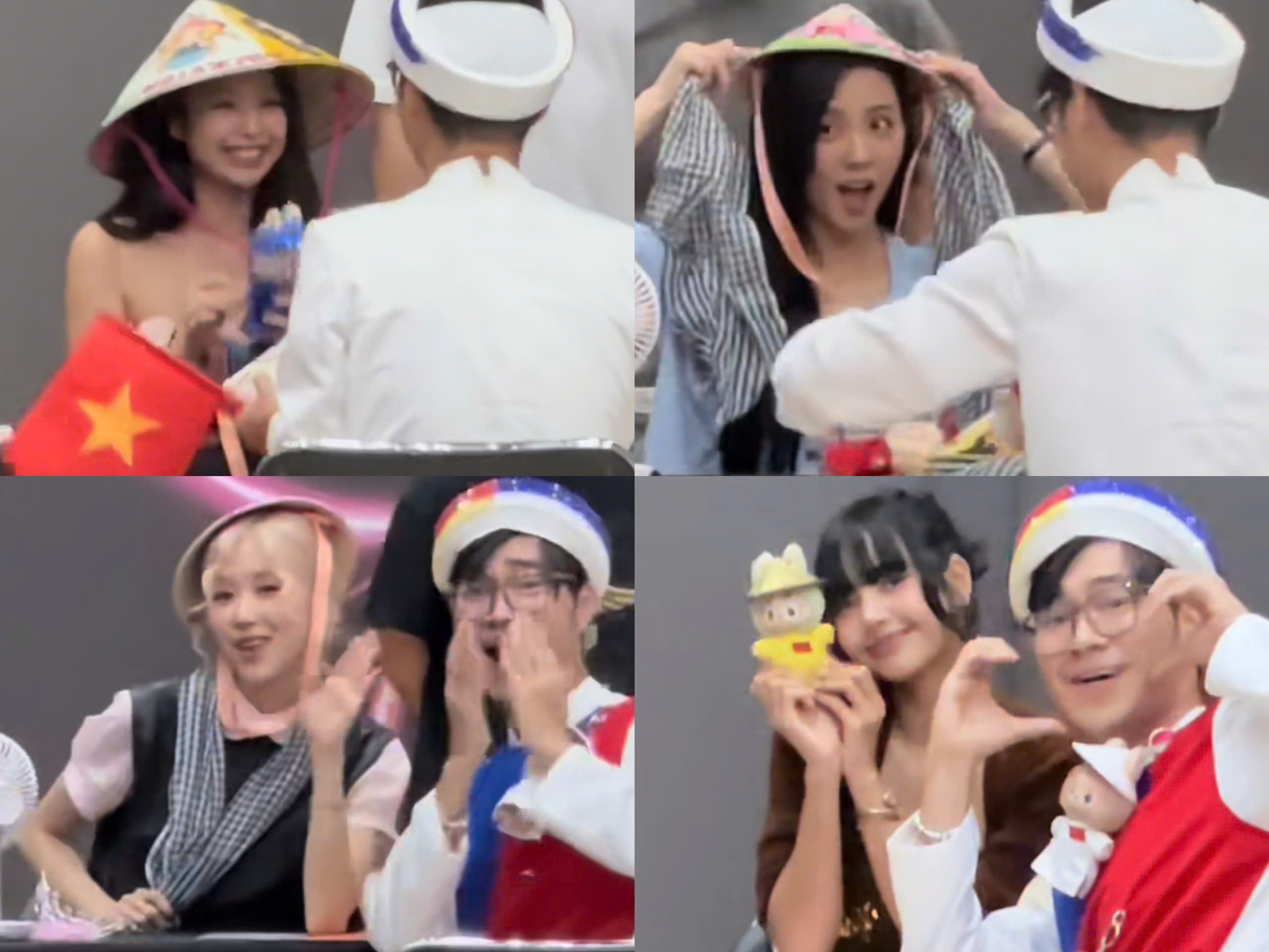 BlackPinkは8周年を祝うファンサイン会で熱心に円錐形の帽子とバンダナをかぶっていた – 写真: Thaybeou40