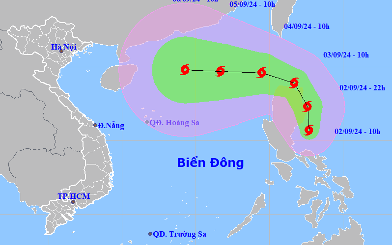Bão Yagi có thể mạnh cấp 12, giật cấp 15 ở trên Biển Đông - Ảnh 2.