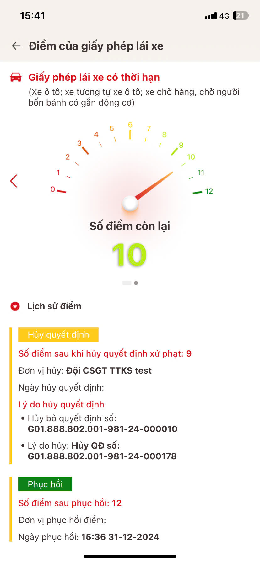 Hướng dẫn cách đơn giản theo dõi điểm, trừ điểm bằng lái trên VNeID - Ảnh 3.