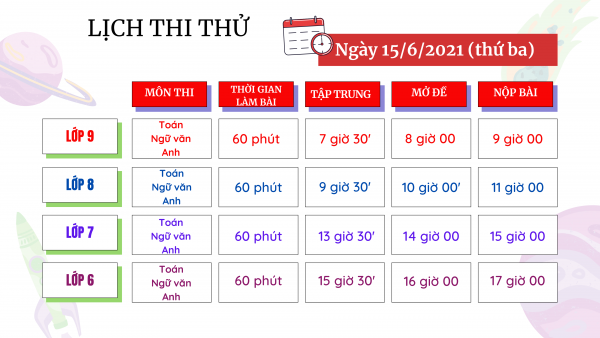 Lịch thi thử chung kết Giải Lê Quý Đôn