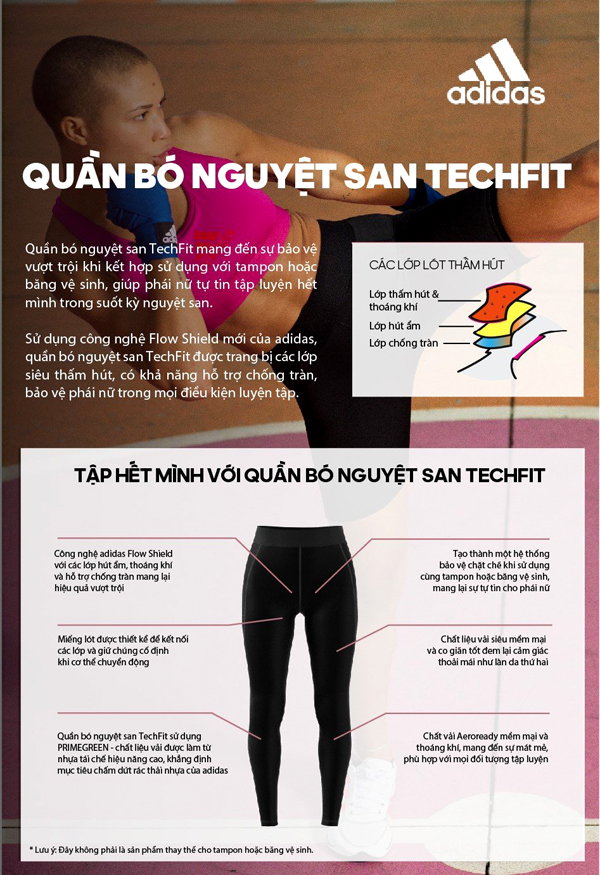 Quần bó nguyệt san TechFit sở hữu các tính năng nổi trội