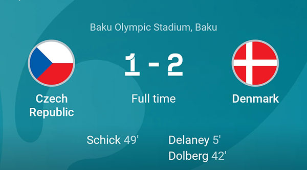 Đan Mạch thắng Cộng hòa Séc
