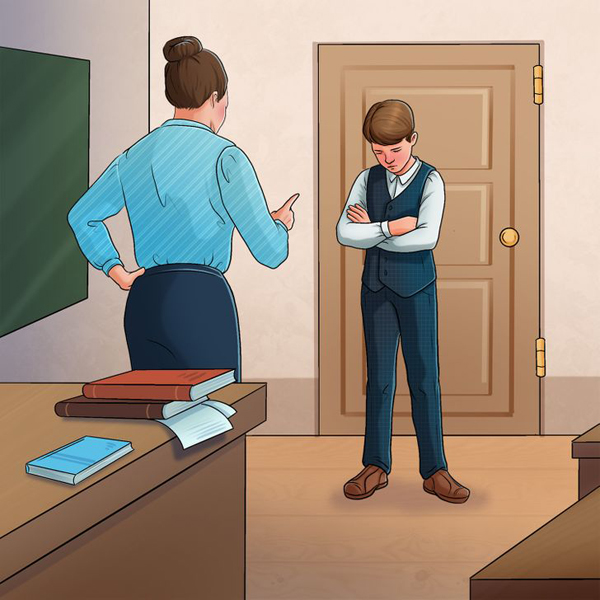 Điểm vô lý trong tranh nam sinh bị giáo viên khiển trách là gì? - Ảnh 1. Điểm vô lý trong tranh nam sinh bị giáo viên khiển trách là gì? - Ảnh 1.