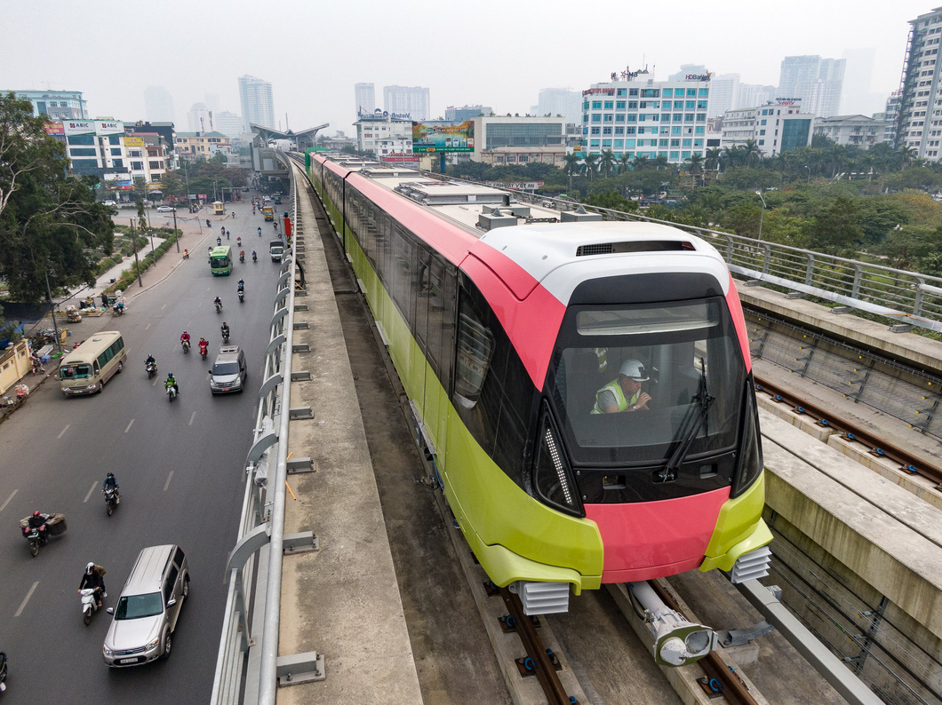 Metro Nhổn - ga Hà Nội hoàn thành chạy thử đoạn trên cao đạt kết quả tốt - Ảnh: MRB