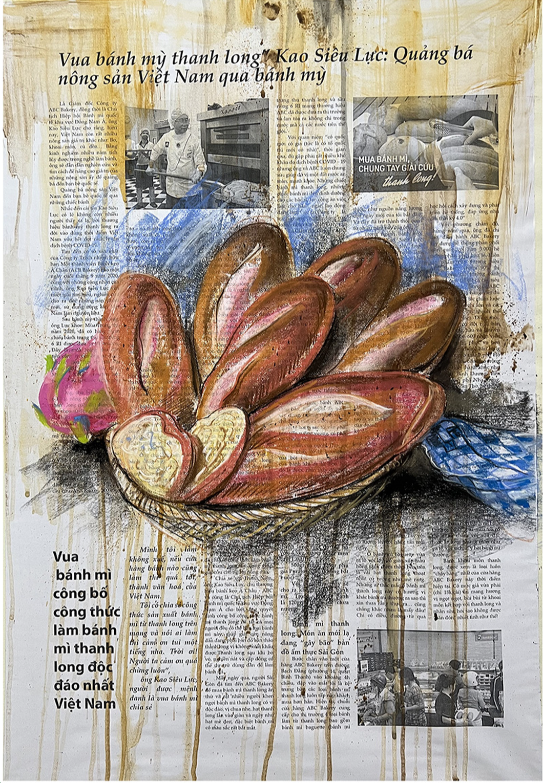 Ngắm những ổ bánh mì thật đẹp trong tranh Lê Sa Long - Ảnh 12.