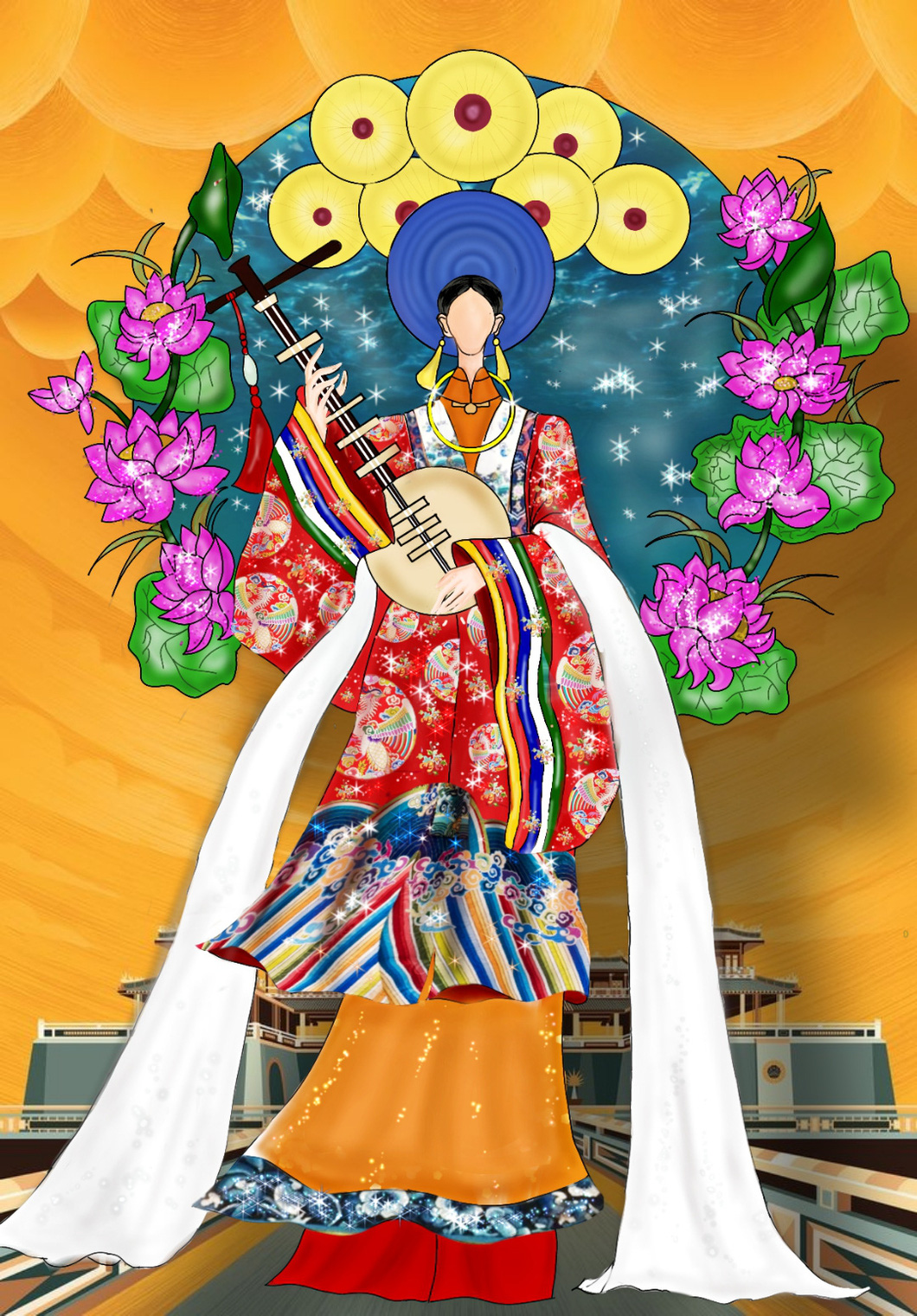 Thi trang phục dân tộc Miss Grand Vietnam: có cả ý tưởng người mẫu phải đi... cà kheo - Ảnh 1.