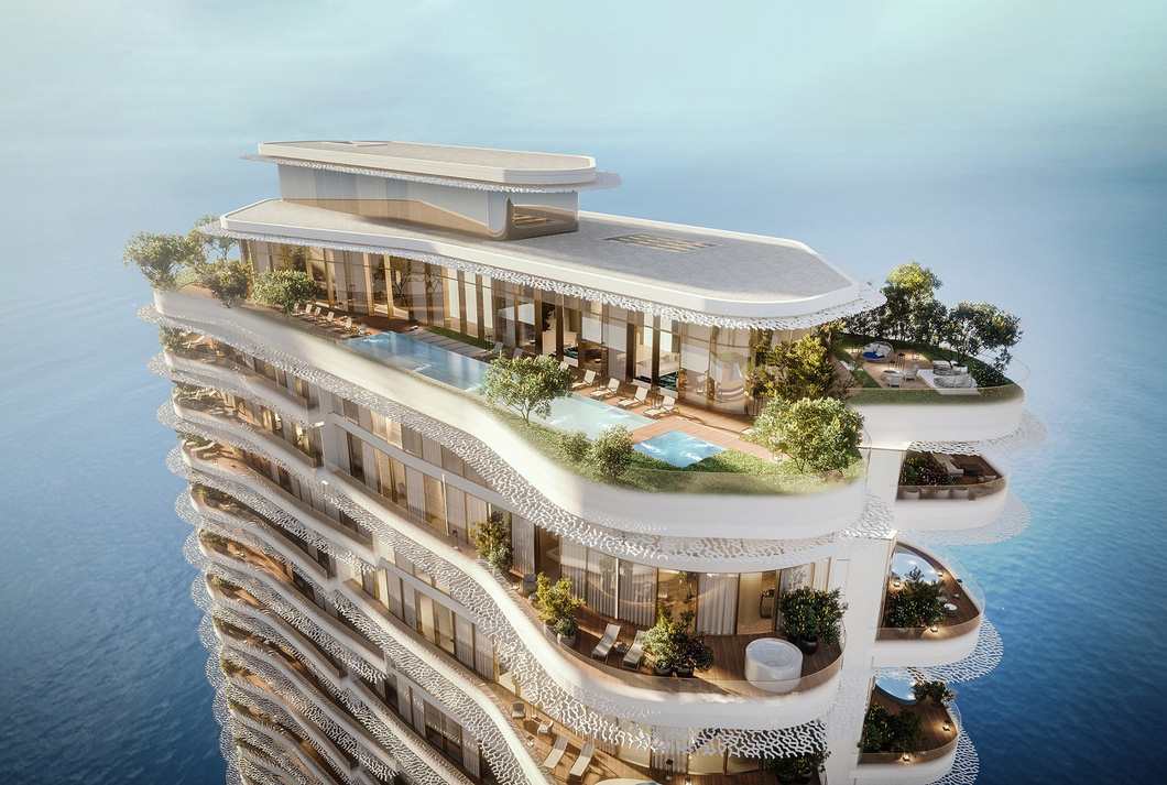 Phối cảnh Sky Villa 9 phòng ngủ, 3 tầng trên đỉnh tòa tháp Bulgari - Ảnh: MERAS