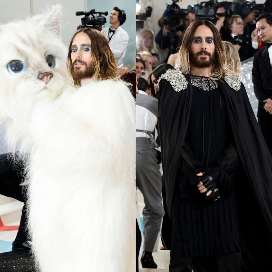 Jared Leto lại gây sốc với màn cosplay thành cô mèo cưng 'Choupette' của Karl Lagerfeld - Ảnh: Getty Images