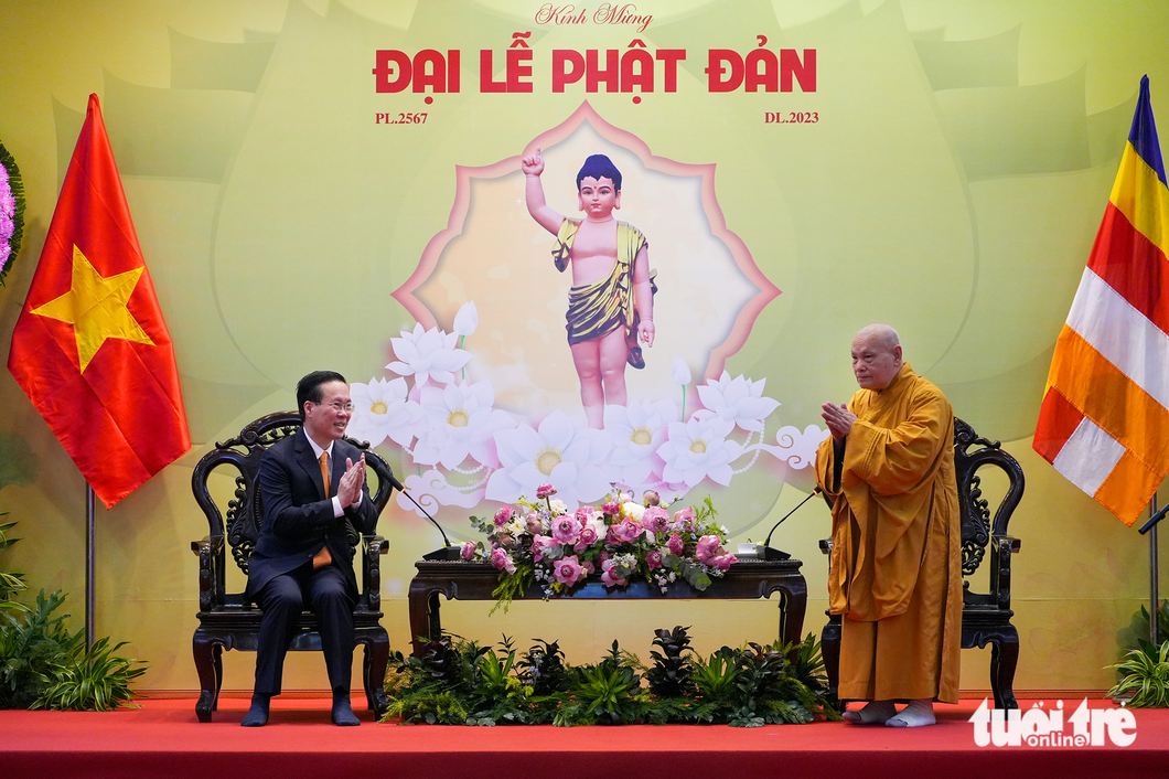 Chủ tịch nước Võ Văn Thưởng chúc mừng đại lễ Phật đản tại TP.HCM - Ảnh 5.