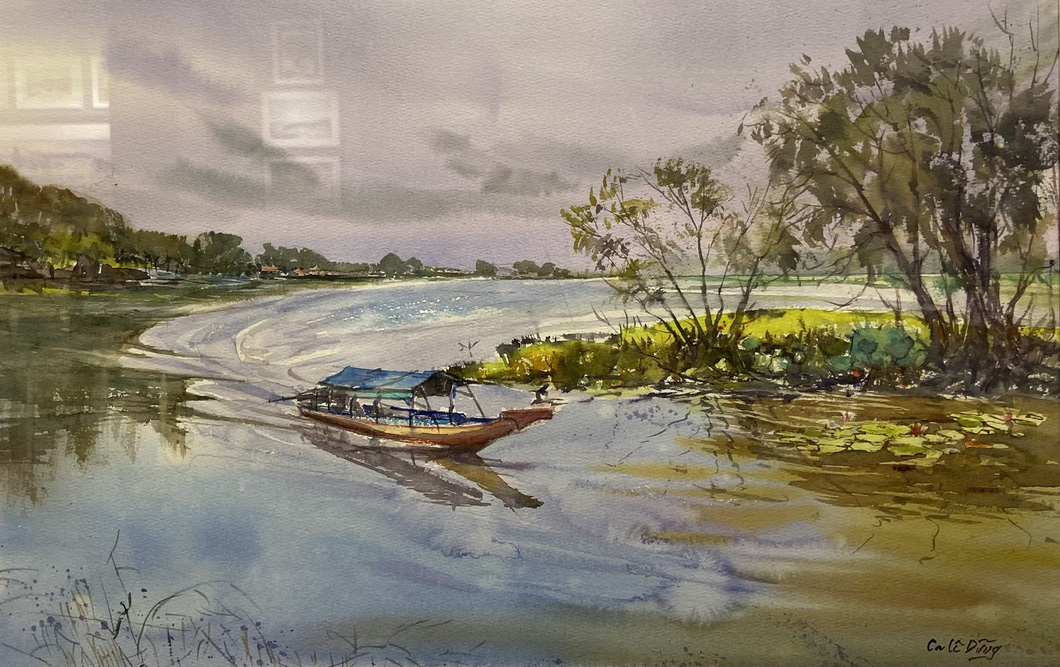 Tranh màu nước của 20 họa sĩ phương Nam đổ bộ Hà Nội - Ảnh 7.