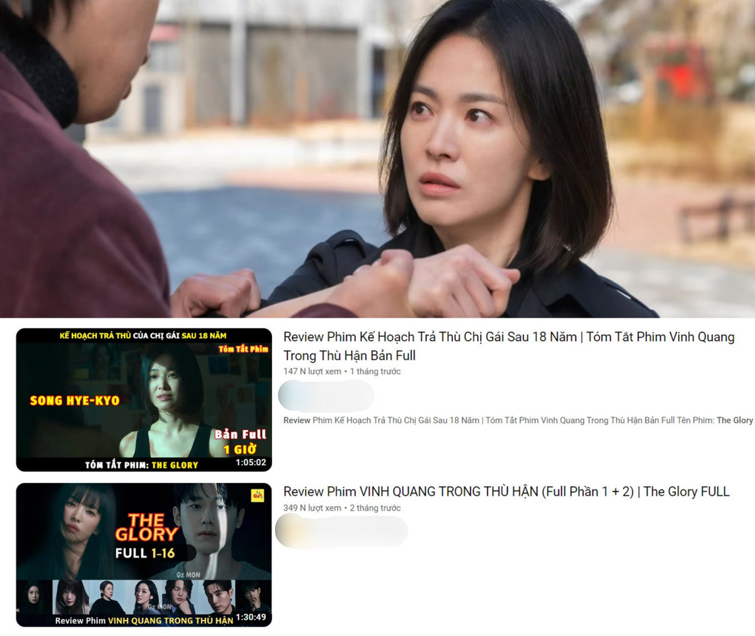 The Glory bị nhiều YouTuber review theo dạng tóm tắt vì gây sốt trong thời gian trước - Ảnh: Chụp màn hình