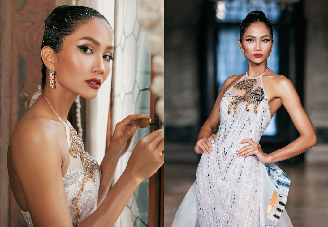 Hoa hậu Ý mặc áo dài tôn vinh Việt Nam trong show Hoàng Hải ở Venice