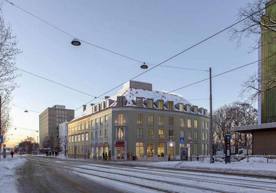 Tòa nhà Sandakerveien 58 B/C sửa đổi tự hào có một cái nhìn truyền thống hơn nhiều - Ảnh: MAD