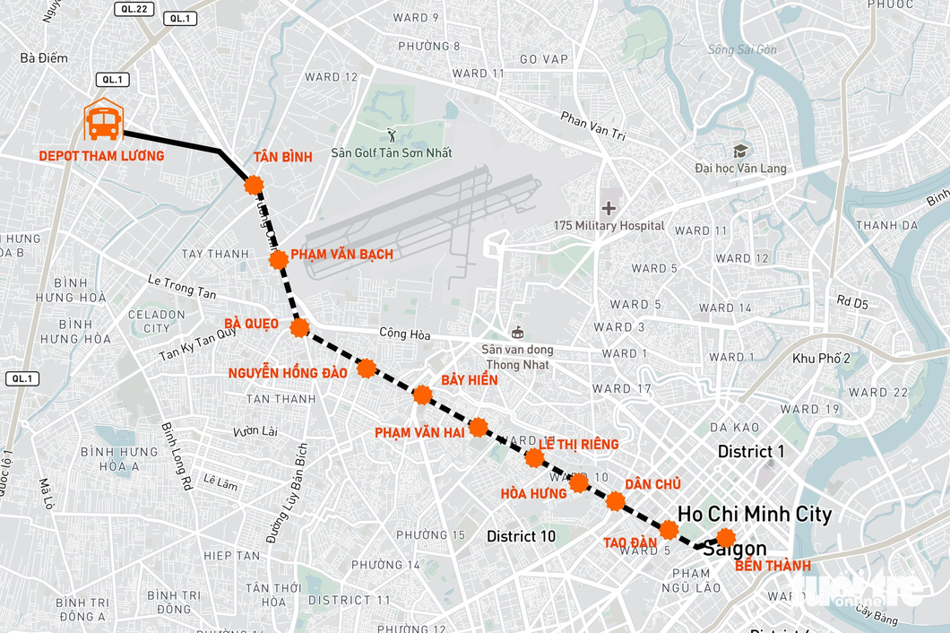 Các nhà ga của tuyến metro số 2 - Đồ họa: PHƯƠNG NHI