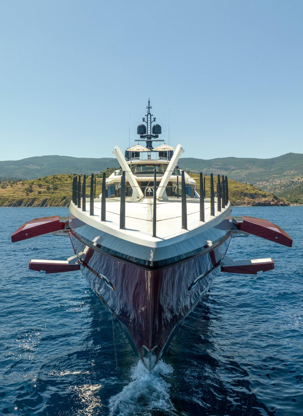 2,560 kW MTU twin engines power the 80 meter long vessel, allowing it to reach a maximum speed of 19 knots.