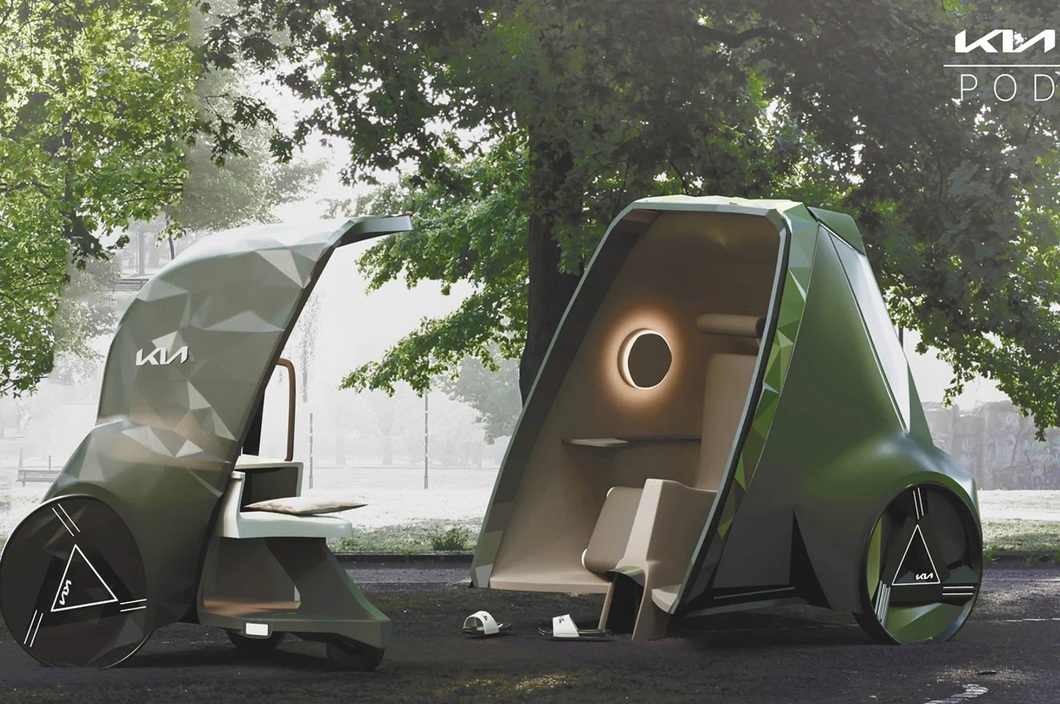 Unique electric car concept: can be divided into 3 for different uses - Photo 4. it "work box", "exchange box" matches and "rest box", All are seamlessly integrated with the main body and can be detached if desired. Each part has its own wheels so it can be easily taken apart - Photo: Yanko Design